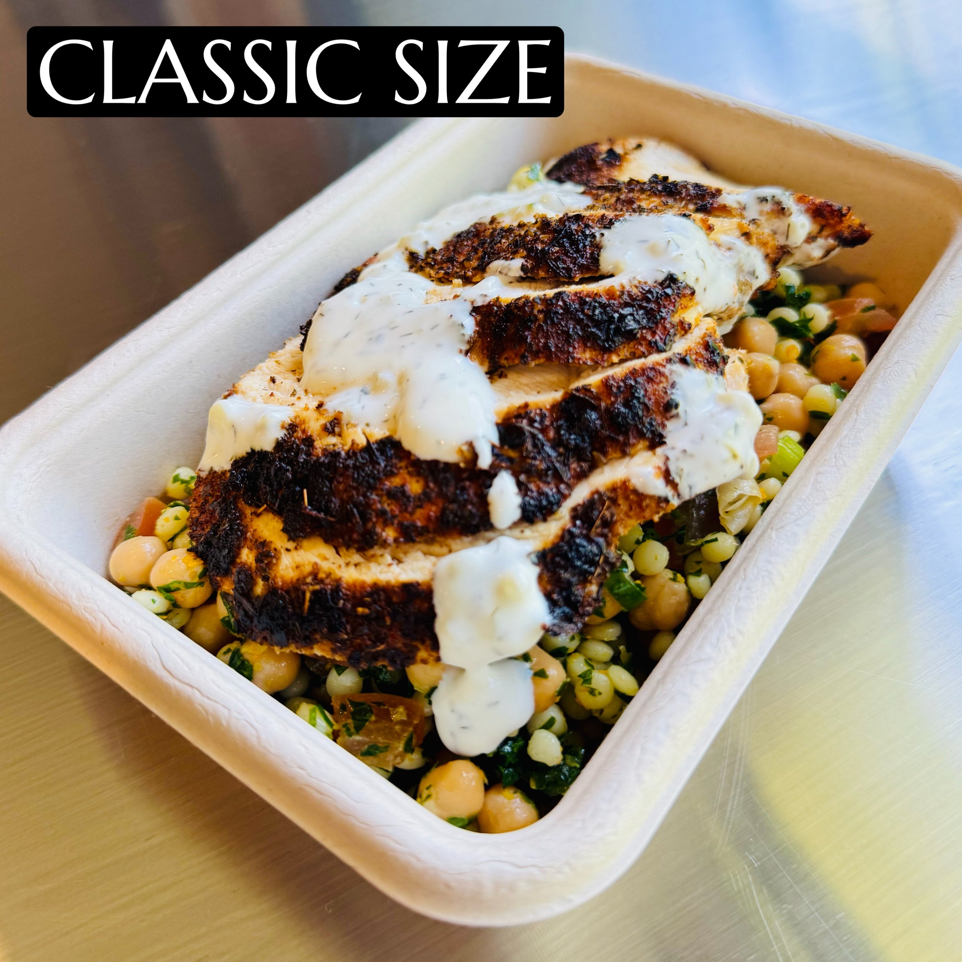 Tuscan Chicken w/Pearl Cous Cous & Mint Yoghurt - Classic Size