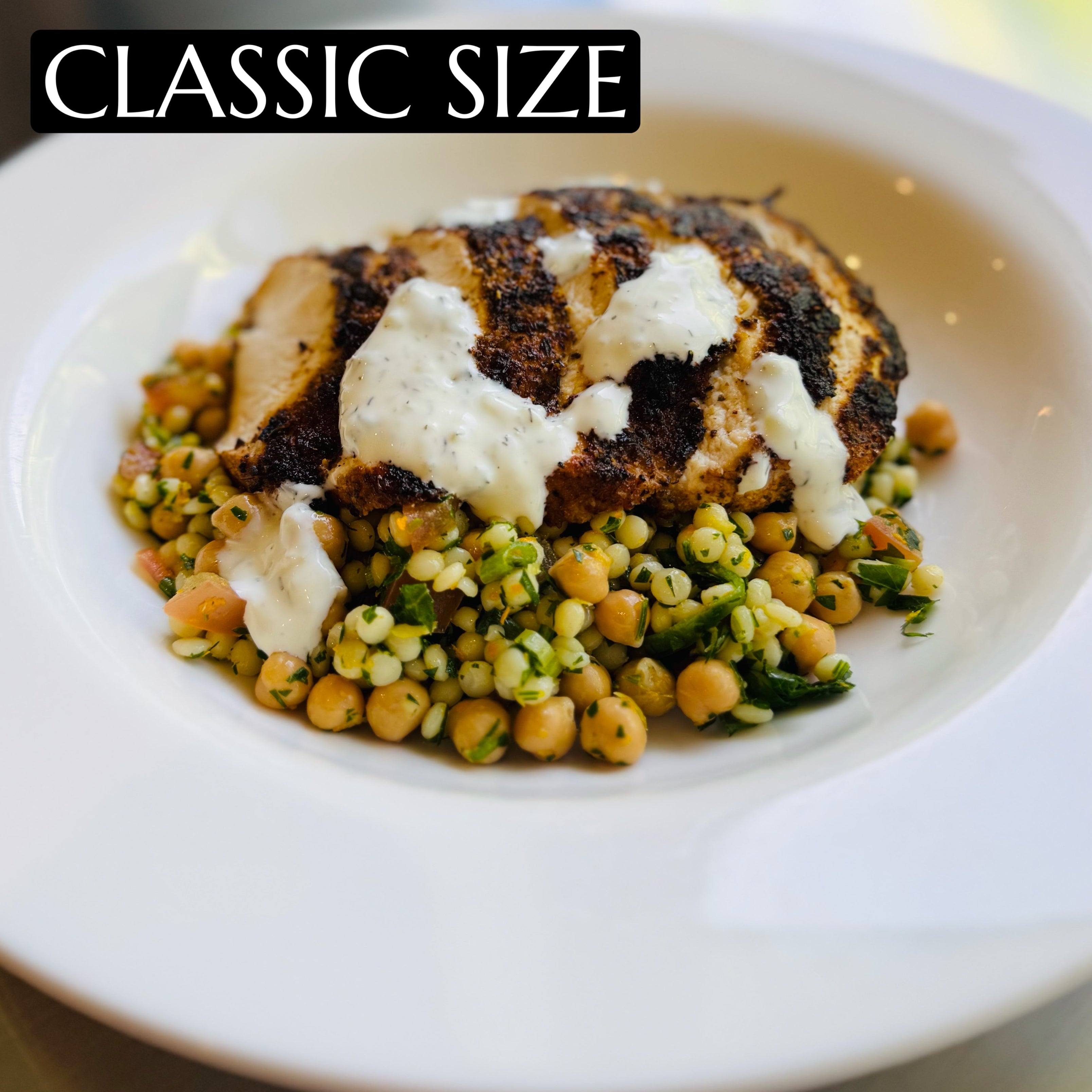 Tuscan Chicken w/Pearl Cous Cous & Mint Yoghurt - Classic Size