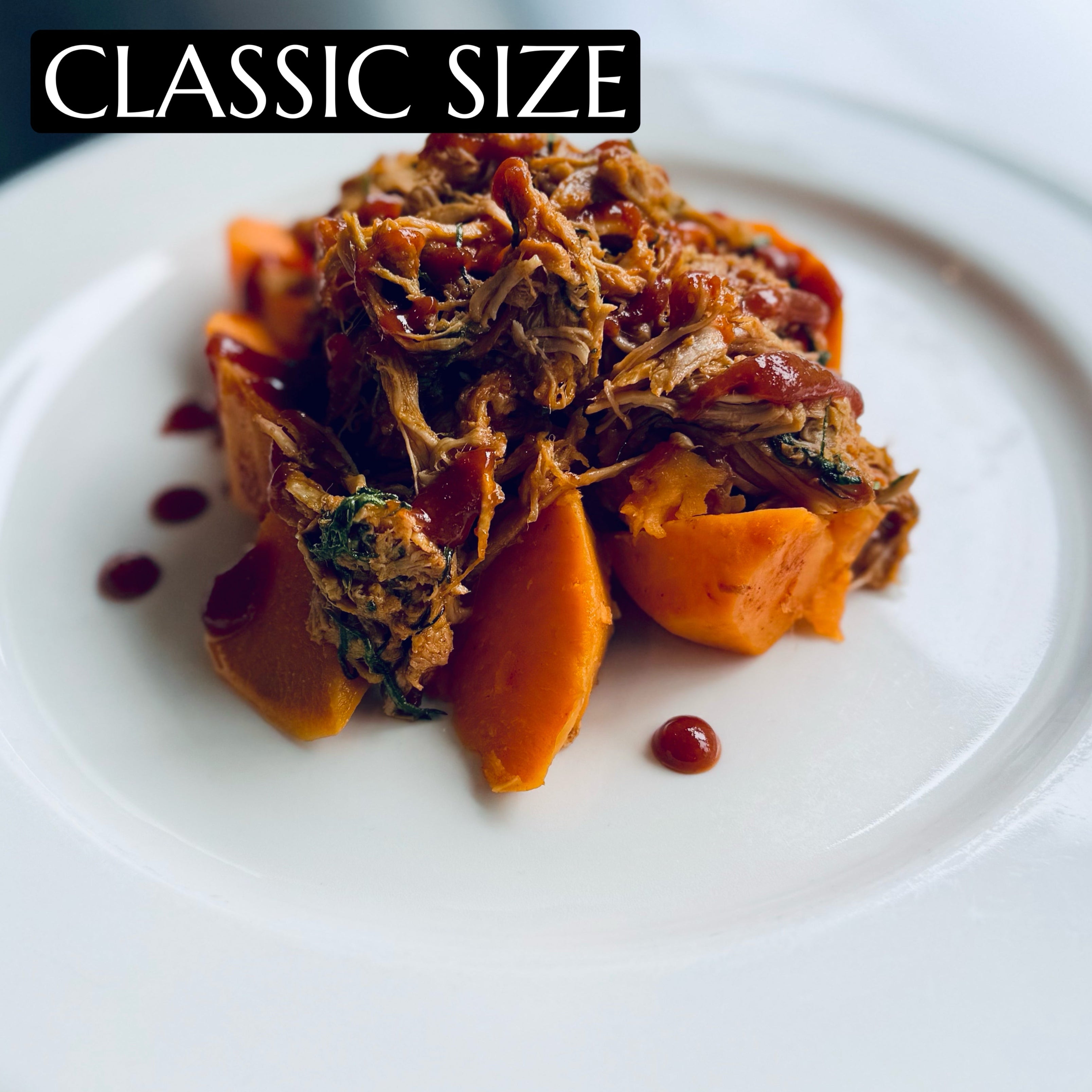 BBQ Pulled Pork w/Steamed Sweet Potato - Classic Size